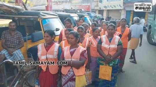 sanitation workers protest in virudhunagar