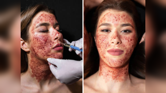 Vampire Facial:सुंदर दिसण्यासाठी काहीपण, चिरतरूण दिसण्यासाठी महिला चेहऱ्याला लावतात रक्त, HIV चा मोठा धोका