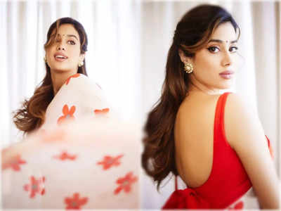 Janhvi Kapoor: ব্যাকলেস ব্লাউজ-ফিনফিনে শিফনে ঝলমলে জাহ্নবী, হাসি দেখে অনেকেরই মনে পড়ল...