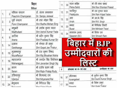 Bihar BJP Candidate List: केंद्रीय मंत्री समेत तीन सांसदों का कटा टिकट, सभी 17 सीटों पर नामों का ऐलान