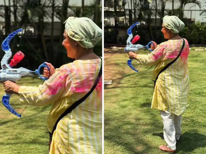 कुर्ता पहनी जया ने जब थामी मॉर्डन पिचकारी