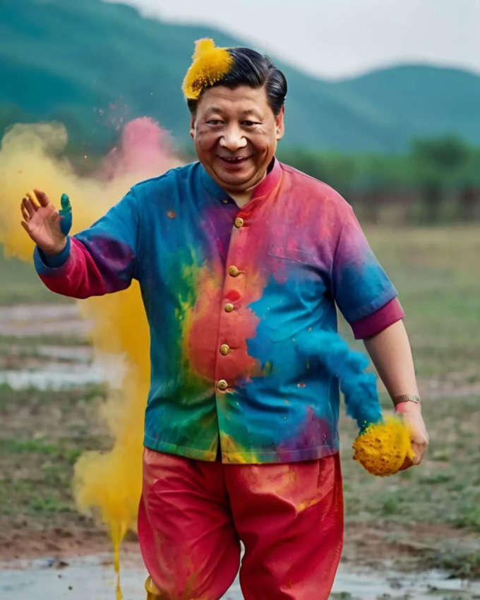 चीन के राष्ट्रपति शी जिनपिंग ने भी खेली होली