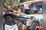 किसी का कॉलर पकड़ा, कोई बस से कूदा...दिल्ली में केजरीवाल की गिरफ्तारी का ऐसे हुआ विरोध