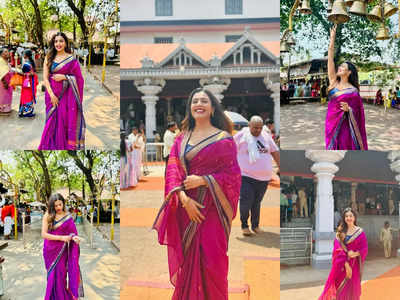 Photos: ಶ್ರೀ ಕ್ಷೇತ್ರ ಧರ್ಮಸ್ಥಳ, ಸೌತಡ್ಕ ದೇವಸ್ಥಾನಕ್ಕೆ ಭೇಟಿ ಕೊಟ್ಟ ಅಮೃತಧಾರೆ ಸಾರಾ ಅಣ್ಣಯ್ಯ 