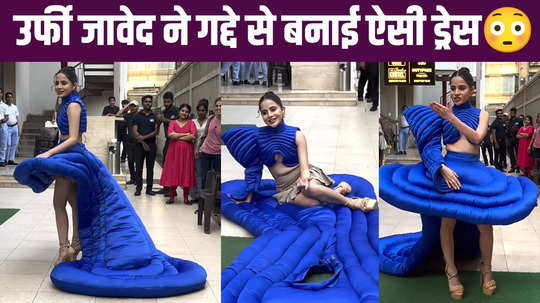 this time uorfi javed made such a dress from a mattress the actress lay down on the road watch video