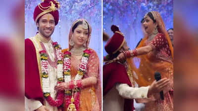 दीया और बाती हम फेम पूजा सिंह ने एक्टर करण शर्मा संग की शादी, देखिए खूबसूरत तस्वीरें और जयमाला का वीडियो
