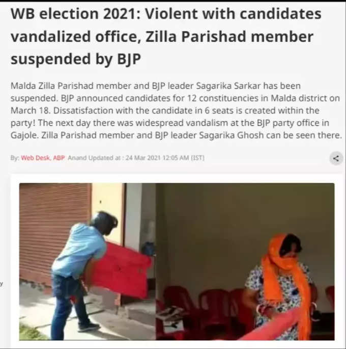 Old video of people vandalizing BJP office