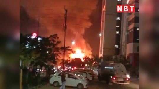 massive fire broke out near yatharth hospital in greno west watch video