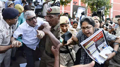 NIA, ED, CBI के डायरेक्टर हटाओ... EC के दफ्तर के बाहर धरने पर बैठे TMC नेता, दिल्ली पुलिस ने हिरासत में लिया