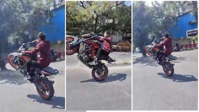 दिल्ली पुलिस ने स्टंट करते हुए ‘रीलबाज’ को किया गिरफ्तार, बाइक भी जब्त