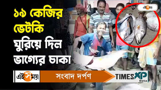 shyampur fisherman got huge 19 kg bhetki fish from bhagirathi river watch video
