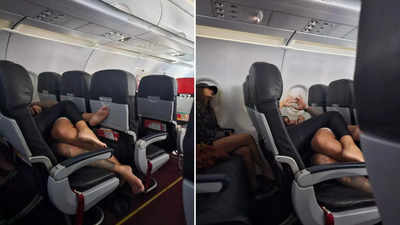 Flight Photo: फ्लाइट में सोने के लिए दो लोगों ने भिड़ाया भयंकर जुगाड़, वायरल तस्वीर देखकर इंटरनेट जीवी भड़क गए