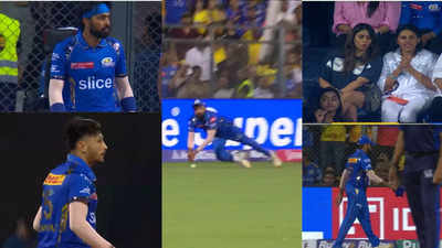 MI vs CSK: रोहित शर्मा से छूटा कैच, डाइव मारते हुए उतर गई पैंट, कप्तान ने हार्दिक ने यूं बढ़ाया जोश