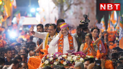 अमित शाह का जयपुर में रोड शो: बीजेपी के शक्ति प्रदर्शन में दिखा वीमेन पावर, CM भजनलाल भी रहे साथ