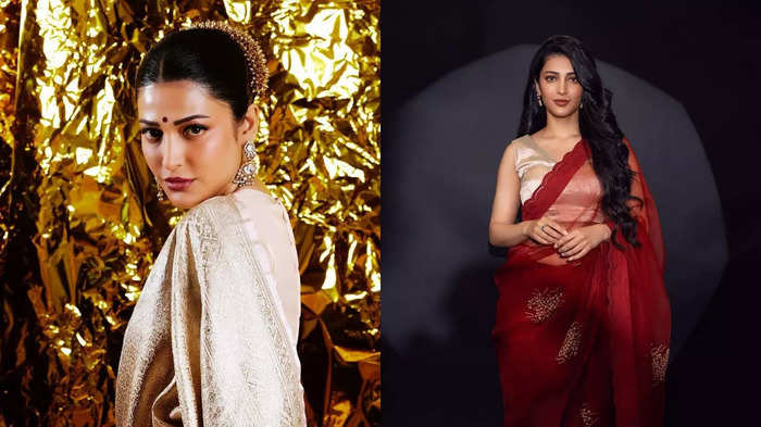 Shruti Haasan: சேலையில் வேற லெவலில் இருக்கும் ஸ்ருதி ஹாசனின் புகைப்படங்கள் 