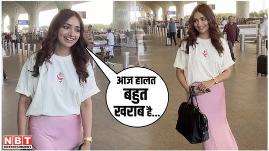jiya shankar spotted at mumbai airport watch her latest look