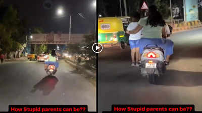Scooty Viral Video:  कैसे माता-पिता हैं? बच्चे को स्कूटी पर बैठाने की जगह नहीं थी तो फुटरेस्ट पर किया खड़ा, वीडियो देख पब्लिक ने लताड़ा