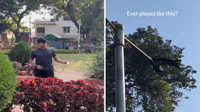 Eagle Playing Badminton: हवा में उड़-उड़कर बैडमिंटन खेलने लगा बाज, बिना रैकेट ही दिखा डाला जबरदस्त खेल