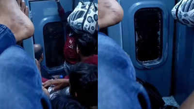 Train Viral Video: भारी भीड़ के बीच 3AC कोच में आपस में भिड़ गए पैसेंजर, फोड़ दिया गेट का शीशा, चौंकाने वाला वीडियो वायरल