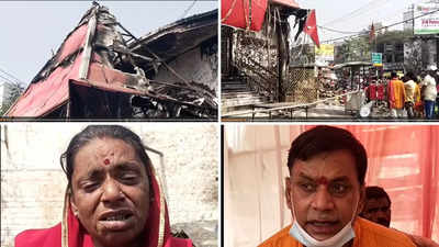 चमत्कार! भीषण आग लगी, दुकानें जल गईं लेकिन दुर्गा मंदिर को कोई नुकसान नहीं हुआ