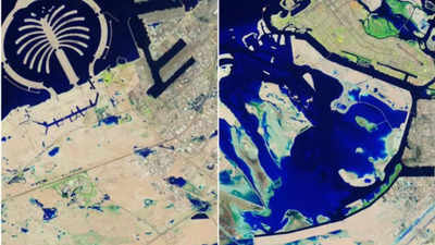 अंतरिक्ष से कैसे दिखी दुबई की बाढ़, नासा ने शेयर की यूएई में जल प्रलय के पहले और बाद की तस्वीरें