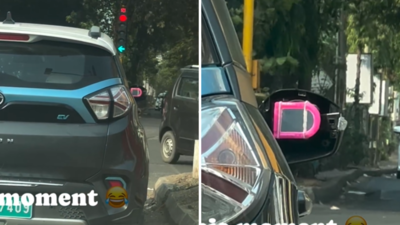 Side Mirror Fixing Jugaad: ट्रैफिक सिग्नल पर खड़ी थी Tata Nexon EV, साइड मिरर देखकर पब्लिक बोली- भाई ने 5000 रुपये बचा लिए!
