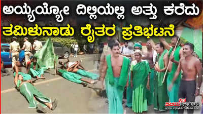 ದಿಲ್ಲಿಯಲ್ಲಿ ತಮಿಳುನಾಡು ರೈತರ ಹೋರಾಟ, ಮೊಬೈಲ್‌ ಟವರ್‌ ಏರಿ ಹೈಡ್ರಾಮಾ!