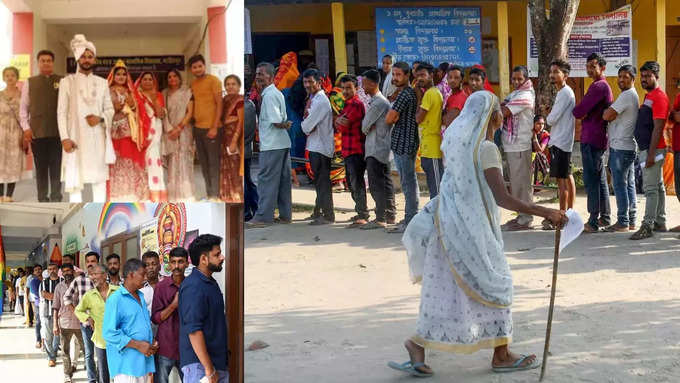 नरसिंहपुर में विदाई से पहले दुल्हन ने किया मतदान