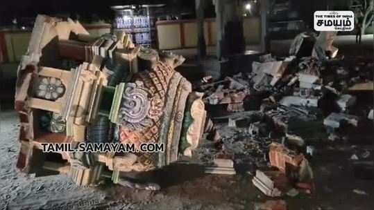 arasur temple kilinji mandapam destroyed by lorry