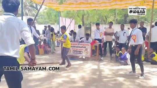 a district level silambam competition was held in nagai