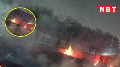 दिल्ली: मदनपुर खादर में कई सिलेंडर हुए ब्लास्ट, 50 झुग्गियां हुईं जलकर खाक