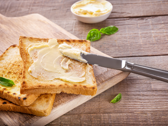 white bread butter toast