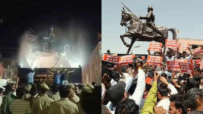 मैनपुरी में महाराणा प्रताप की प्रतिमा के अपमान पर धरना-प्रदर्शन! सपा कार्यकर्ताओं के खिलाफ FIR दर्ज