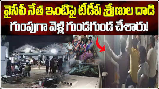 tdp follower mob attack on home minister taneti vanitha aid house in nallajerla