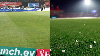 IPL 2024: अद्भुत! स्टेडियम में बिछी ओलों की चादर तो और भी हसीन हुआ धर्मशाला का मैदान