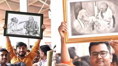 ये दोनों मेरी मां की तस्वीर बनाकर लाए हैं... चुनावी मंच पर पीएम मोदी को मिला मदर्स डे का खास तोहफा