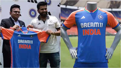 bcci secretary jay shah and captain rohit sharma unveil new india jersey for t20 world cup