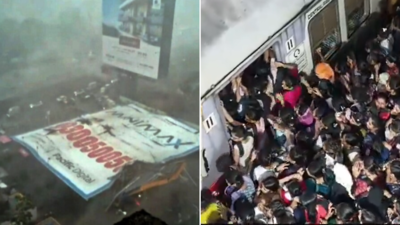 Mumbai Rains Video: मुंबई में भयानक आंधी के बाद वायरल हुए ये 12 वीडियो, ठाणे रेलवे स्टेशन का हाल देखकर पब्लिक दंग