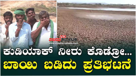 tungabhadra river empty drought in gadag protest for drinking water locals slams officials political leaders