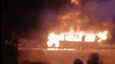नूंह: चलती बस में लगी आग, 60 यात्रियों में 8 जिंदा जले, 24 गंभीर