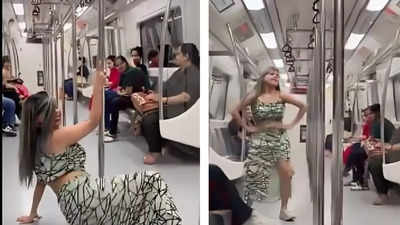 आंटी भी डर गईं... दिल्ली में चलती मेट्रो में लड़की के डांस करते वीडियो ने फिर कराई फजीहत, यूजर्स भी भड़के
