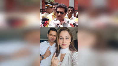 आकाश चोपड़ा का पत्नी संग मतदान, सचिन समेत इन क्रिकेटर्स ने भी डाला वोट