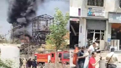 ठाणे की फैक्ट्री में धमाके के बाद लगी आग, 3 किलोमीटर तक दहले लोग, अभी तक चार घायल