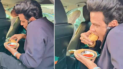 Video: कार में गरमा-गरम समोसा खाते दिखे मनोज बाजपेयी, किसी ने चुपके से बना लिया भैया जी एक्टर का वीडियो