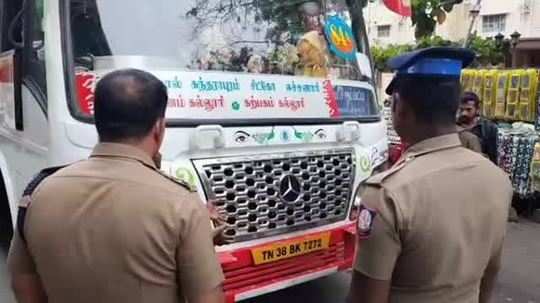 air horns seized from buses in coimbatore