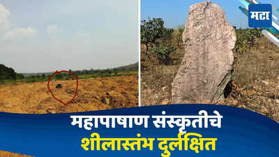 Chandrapur News : तीन हजार वर्षांपूर्वीचा वारसा नष्ट होण्याच्या मार्गावर, शीलास्तंभ दुर्लक्षित; मातीखाली गाडण्याचे प्रयत्न