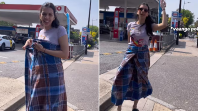 लंदन की सड़कों पर लुंगी पहनकर घूमती इंडियन लड़की का वीडियो वायरल, स्वैग देखकर पब्लिक फैन हो गई!