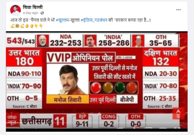 Fact Check fake post of india alliance exit poll