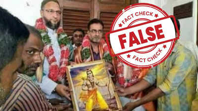 Fact Check: फेक है ओवैसी के हाथ में भगवान राम की तस्वीर वाला वायरल पोस्ट