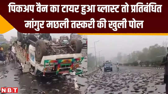 dhanbad road accident smuggling of banned mangur fish exposed competition to loot